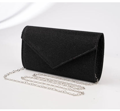 Glitter Envelope Handbag Women Silver Shiny Chain Shoulder Bag Ladies Mini Crossbody Flap Fashion Small Dress Day Clutch
