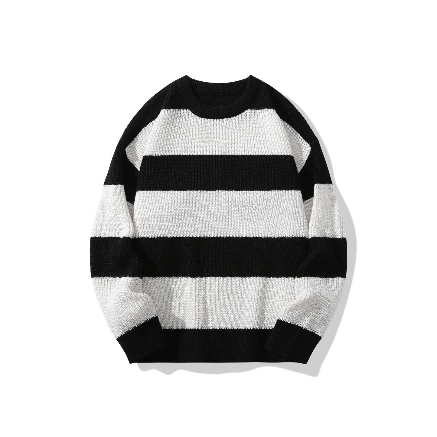 New Loose Bottoming Sweater Casual Versatile Striped Pullover Men's Round Neck Sweater
