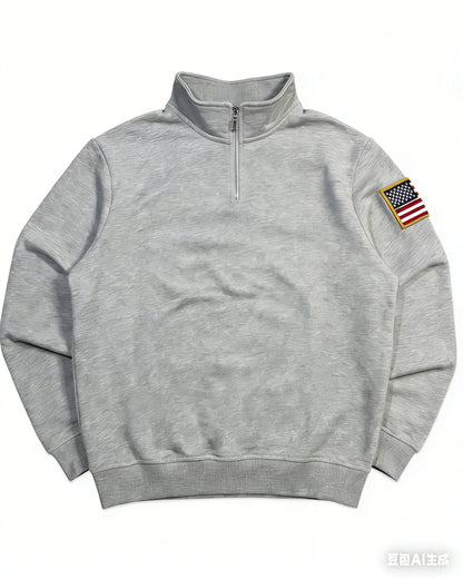 Y2K Fashionable Loose Jacket Exquisite USA Embroidered Short Zipper Men's Clothing Casual Hoodies Retro Unisex Cotton StreetWear