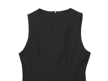ETJ2025 summer new  women's ZW series elegant simple classic puffy round neck sleeveless waist short dress