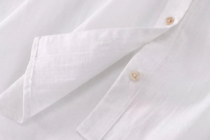 HH 2025 Casual Women Soild Linen Loose Shirt Summer Female Lapel Collar Long Sleeve Oversized Office Wear Lady Blouse