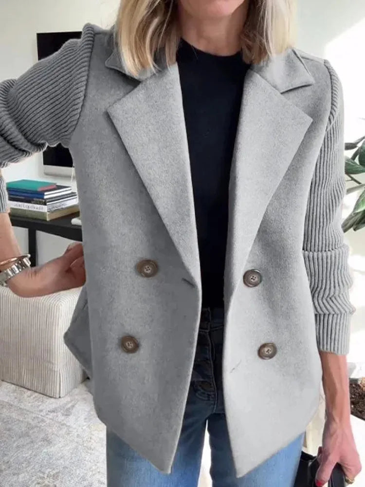 2025 Loungewear Jacket Women Spring Autumn Turn-Down Collar Simple Solid Patchwork Outerwear Long Sleeve Elegant Coat Streetwear