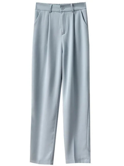 High Waist Women Suit Pants Fall Straight Office Ladies Korean Fashion Trousers Casual Button Loose Female Black Pants New 2024
