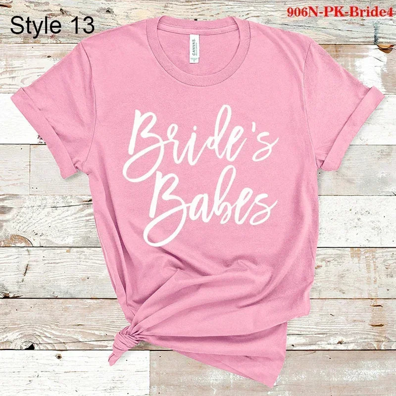 Bridal Bachelor Party T Shirts Baby of Honor Mother of The Groom Jr. Bridesmaid Bride Flowers Girl Brides Babes Team Bride Maid