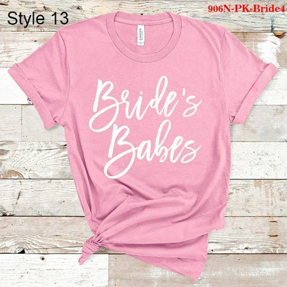 Bridal Bachelor Party T Shirts Baby of Honor Mother of The Groom Jr. Bridesmaid Bride Flowers Girl Brides Babes Team Bride Maid