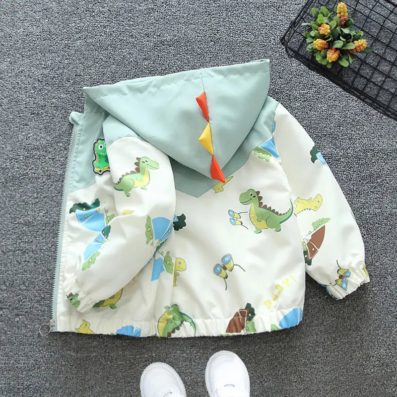 New Spring Autumn Green Yellow Thin style Children Costume Boys Coats Jacket Girls Hooded Coat Kids Outwear Boy Clothing