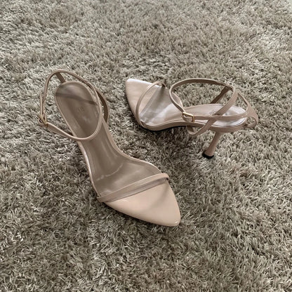 2025 Ankle Strap Women Sandals Summer Fashion Sexy Thin High Heels Gladiator Sandal Shoes Narrow Band Party Dress Pump Shoes