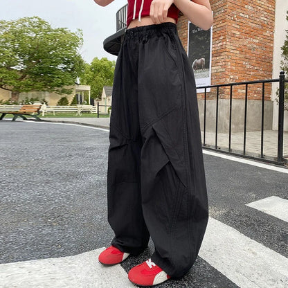 RAISE Summer Children Girls Trousers 3-14Yrs Kids Girls Suspenders Long Pants Thin Casual Versatile Juniot Girls Overalls Pants