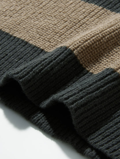New Loose Bottoming Sweater Casual Versatile Striped Pullover Men's Round Neck Sweater