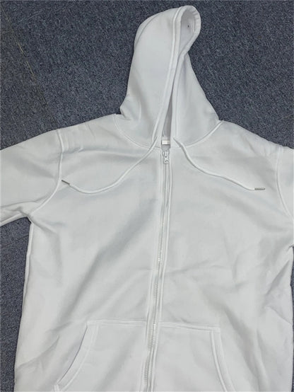 Zipper Hoodies Women/Men Trendy Long Sleeve Hooded Fleece Sweatshirt Casual Campus Streetwear Sportswear Hot Sales High Quality