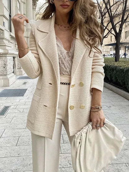 2025 Loungewear Jacket Women Spring Autumn Turn-Down Collar Simple Solid Patchwork Outerwear Long Sleeve Elegant Coat Streetwear