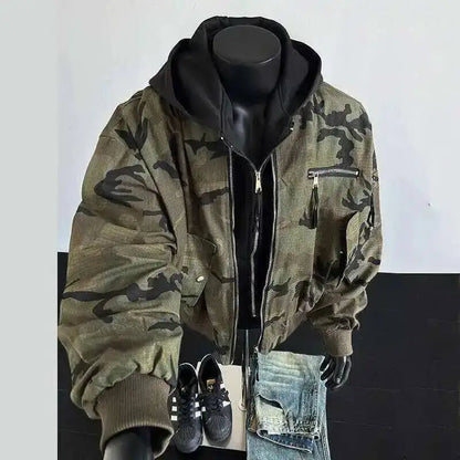 PFHQ Camouflage Men's Hooded Jacket 2025 Spring Autumn New High Street Long Sleeve Korean Style Fashion Casual Male Tops 21E2824