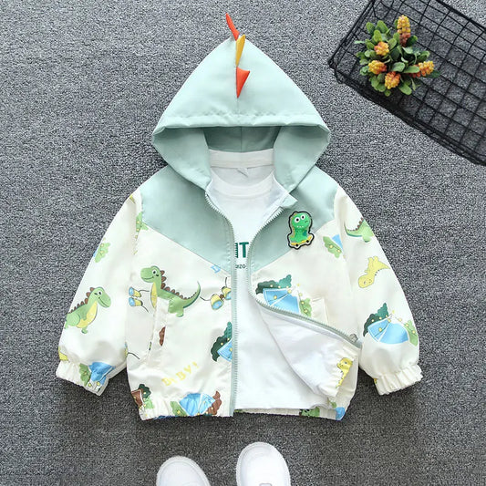 New Spring Autumn Green Yellow Thin style Children Costume Boys Coats Jacket Girls Hooded Coat Kids Outwear Boy Clothing