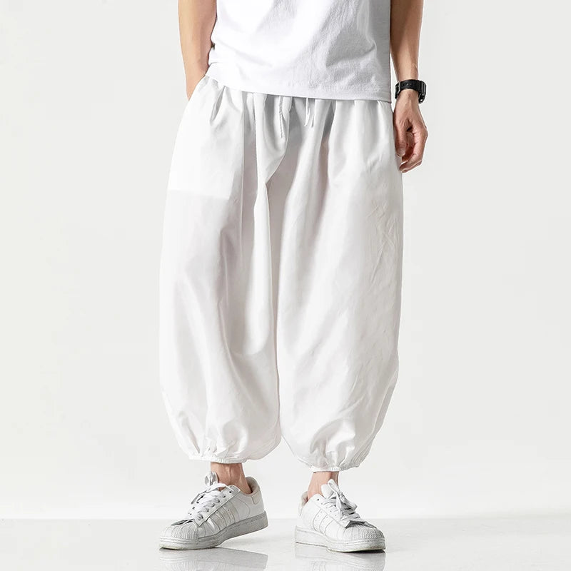 Streetwear Fashion Harem Pants Mens Solid Color Casual Jogger Man Pants Harajuku Style Spring Summer Men's Trousers 5XL
