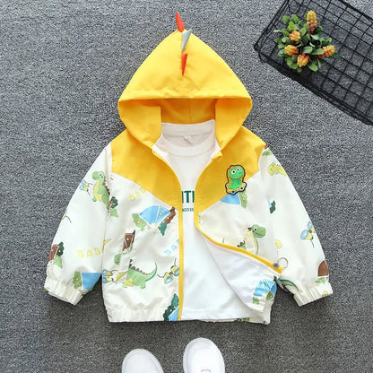 New Spring Autumn Green Yellow Thin style Children Costume Boys Coats Jacket Girls Hooded Coat Kids Outwear Boy Clothing