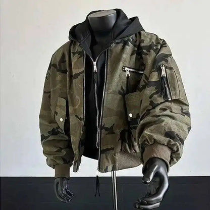 PFHQ Camouflage Men's Hooded Jacket 2025 Spring Autumn New High Street Long Sleeve Korean Style Fashion Casual Male Tops 21E2824