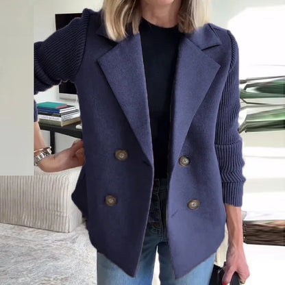 2025 Loungewear Jacket Women Spring Autumn Turn-Down Collar Simple Solid Patchwork Outerwear Long Sleeve Elegant Coat Streetwear