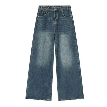 IEFB High Street Men's Denim Pants Camouflage Casaul Straight Bottom Simple Wide Leg Loose Trousers Spring Stylish 2026 9C354