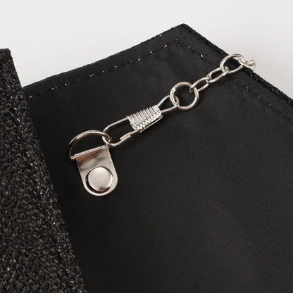 Glitter Envelope Handbag Women Silver Shiny Chain Shoulder Bag Ladies Mini Crossbody Flap Fashion Small Dress Day Clutch