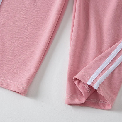 Children's Summer And Autumn Basic Versatile Solid Color Wide Leg Pants For Girls Casual Straight Leg Pants For Boys Sports Pant