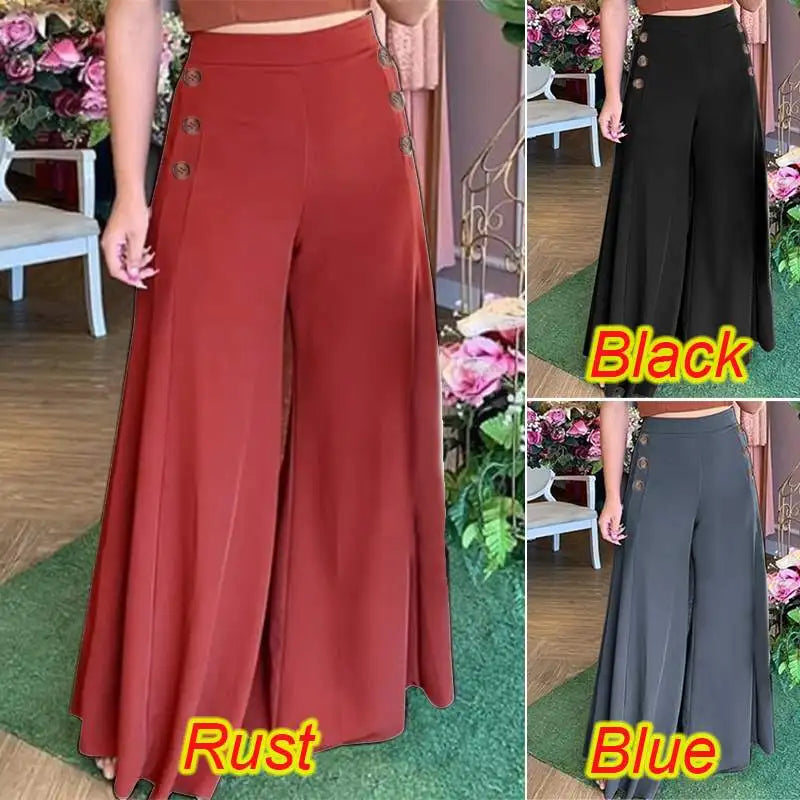 2025 Autumn Casual Suit Pants ZANZEA Elegant OL Women Wide Leg Pant Capris Solid Trouser Oversized High Waist Pantalon Palazzo