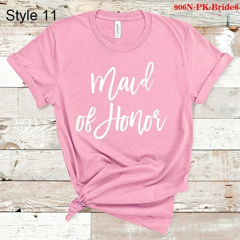 Bridal Bachelor Party T Shirts Baby of Honor Mother of The Groom Jr. Bridesmaid Bride Flowers Girl Brides Babes Team Bride Maid