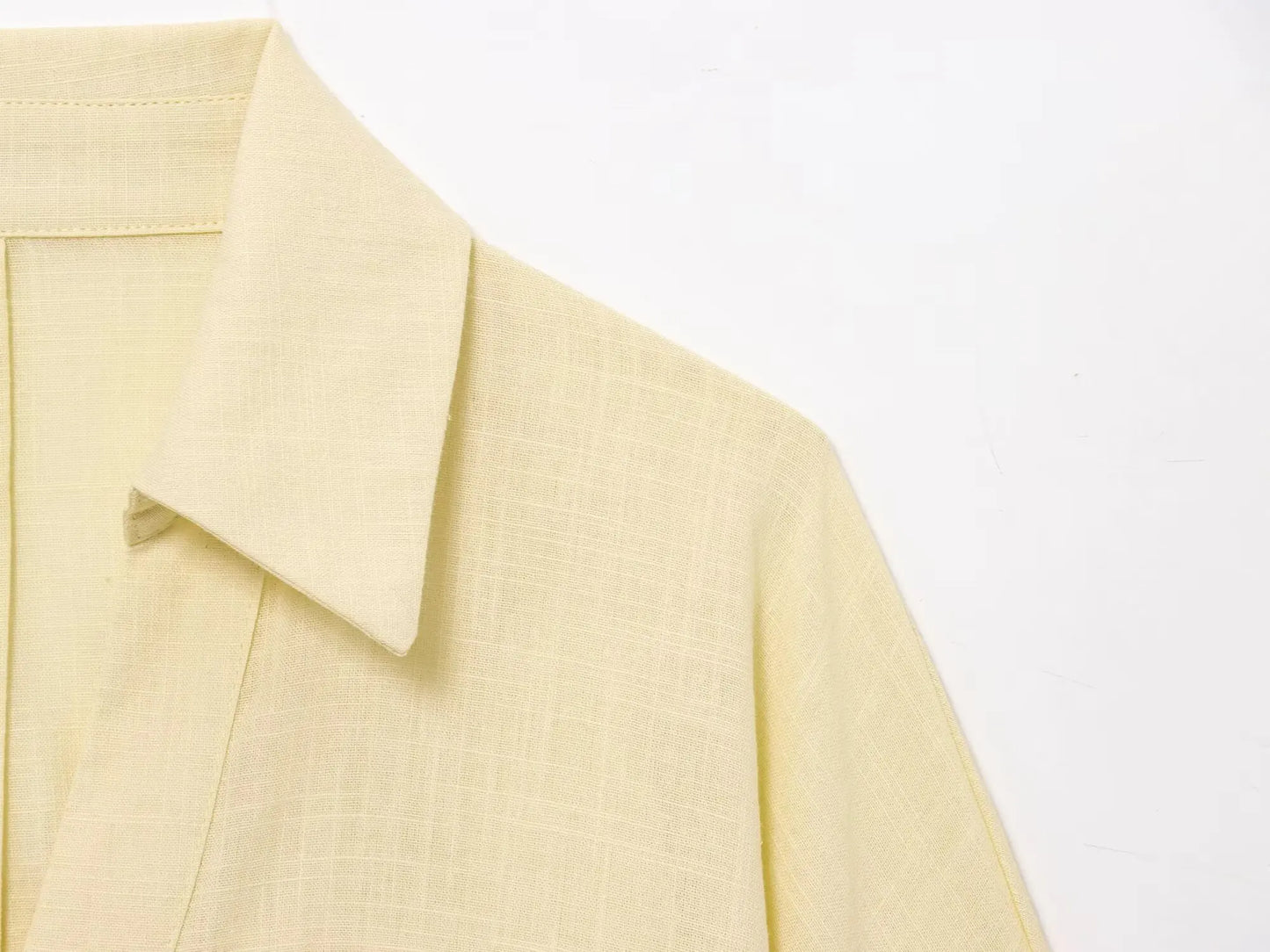 HH 2025 Casual Women Soild Linen Loose Shirt Summer Female Lapel Collar Long Sleeve Oversized Office Wear Lady Blouse