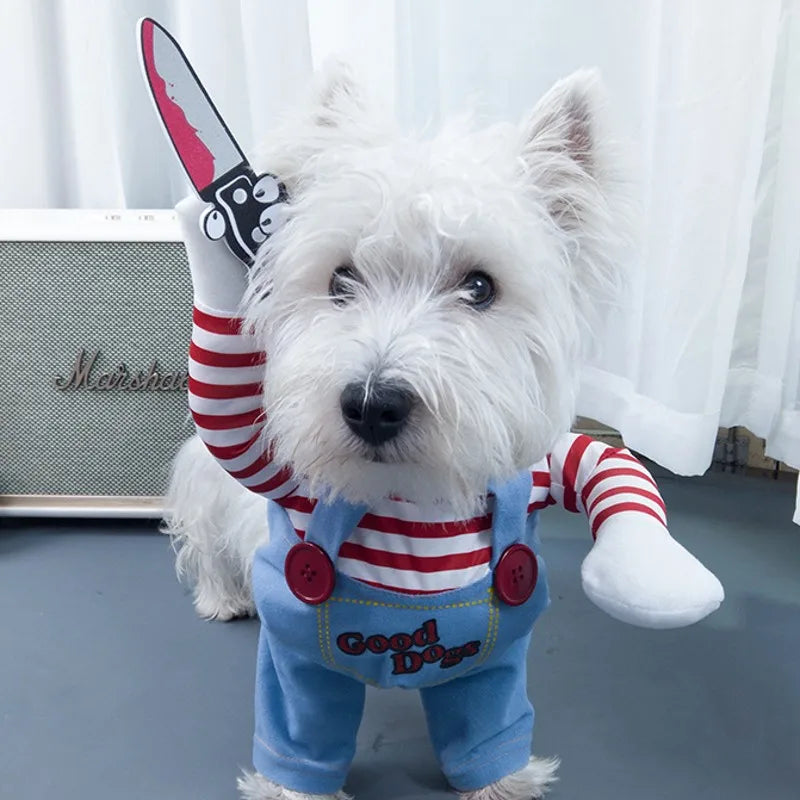 Funny Pet Dog Cosplay Clothes Novelty Puppy Halloween Costumes Sweatshirt Christmas Festival Party Outfit Pet Dress Dog Coat