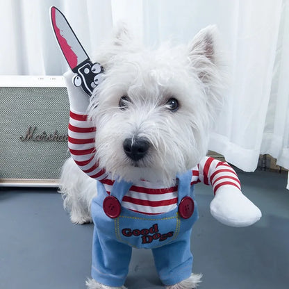 Funny Pet Dog Cosplay Clothes Novelty Puppy Halloween Costumes Sweatshirt Christmas Festival Party Outfit Pet Dress Dog Coat